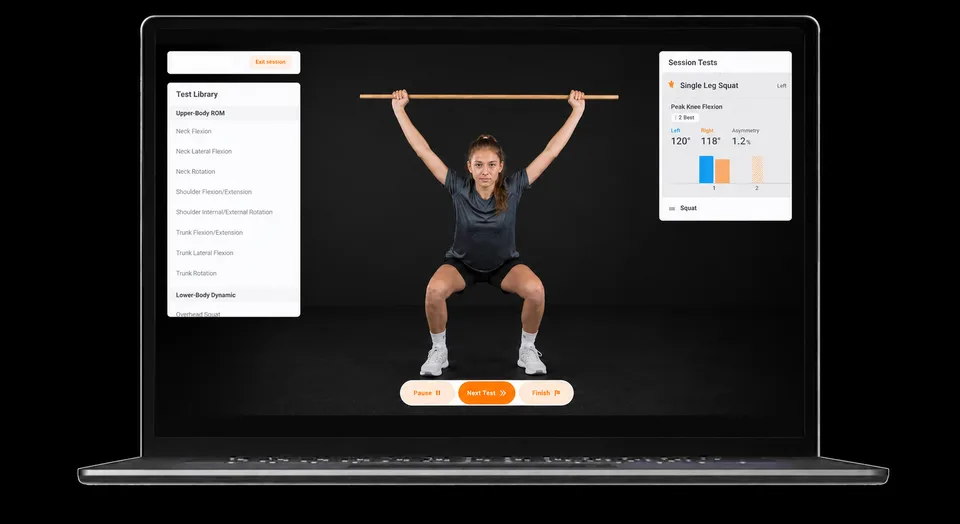 Athlete performing movement assessment captured by VALD HumanTrak 3D motion system
